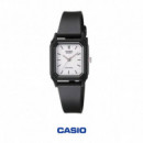 CASIO LQ-142-7E Reloj Analógico Negro con Esfera Blanca