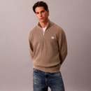 Jersey de Algodón Gofrado con Cremallera 1/2  CALVIN KLEIN