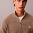 Jersey de Algodón Gofrado con Cremallera 1/2  CALVIN KLEIN