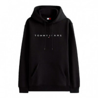 Sudadera de Felpa con Capucha y Logo Lineal  TOMMY HILFIGER