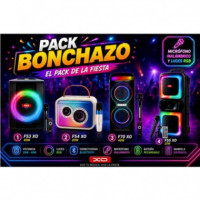 Pack Altavoces Karaoke XO con Micrófono Inalámbrico E Iluminación Rgb