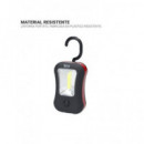 TM ELECTRON Linterna Portatil 4 Led 5W Con Gancho Magnetica TMTOR031 Negra Rojo/Azul