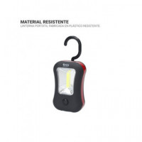 TM ELECTRON Linterna Portatil 4 Led 5W con Gancho Magnetica TMTOR031 Negra Rojo/azul
