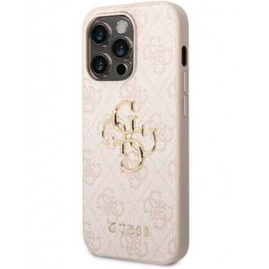 GUESS CARCASA 4G METAL LOGO IPHONE 15 ROSA
