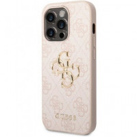GUESS Carcasa 4G Metal Logo Iphone 15 Rosa