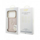 GUESS CARCASA GRAINED 4G SOPORTE CAMARA IPHONE 17 PRO ROSA
