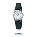 CASIO LTP-1094E-7B Reloj Analógico Mujer con Correa de Piel