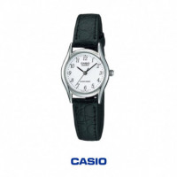 CASIO LTP-1094E-7B Reloj Analógico Mujer con Correa de Piel