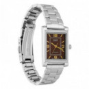 CASIO LTP-1234DD-5A Reloj Mujer Plateado Esfera Marrón