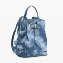 Desigual Mochila mini de tejido denim azul 26WAKD05-5008