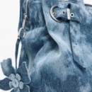 Desigual Mochila mini de tejido denim azul 26WAKD05-5008