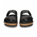 Sandalia 2 Hebillas Plantilla Piel Negro  BIRKENSTOCK