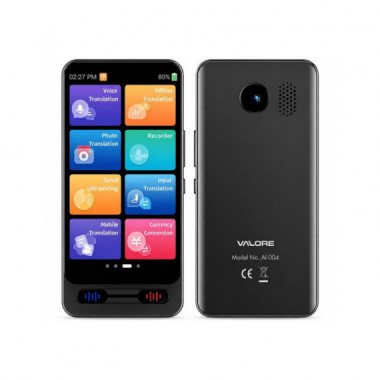 Valore Echo Traductor AI con Pantalla 4.2", C&aacute;mara, 142 Idiomas y Chat GPT (AI004)