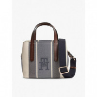 Th City Mini Satchel Jacquard Space Blue  TOMMY HILFIGER