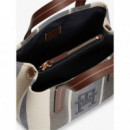 Th City Mini Satchel Jacquard Space Blue  TOMMY HILFIGER