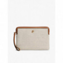 Th Script Daily Pouch Canvas Cognac  TOMMY HILFIGER