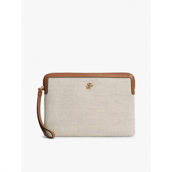 Th Script Daily Pouch Canvas Cognac  TOMMY HILFIGER