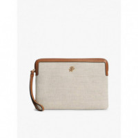 Th Script Daily Pouch Canvas Cognac  TOMMY HILFIGER