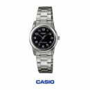 CASIO LTP-V001D-1B Reloj Analógico Mujer Acero Esfera Negra