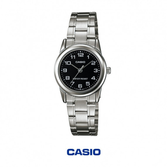 CASIO LTP-V001D-1B Reloj Analógico Mujer Acero Esfera Negra