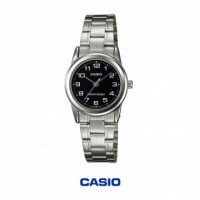CASIO LTP-V001D-1B Reloj Analógico Mujer Acero Esfera Negra