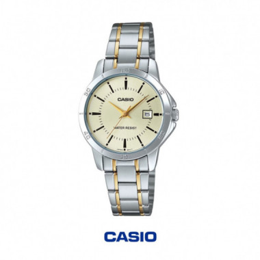 CASIO LTP-V004SG-9A Mujer | Bicolor y Esfera Champ&aacute;n