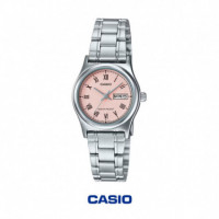 CASIO LTP-V006D-4B Mujer | Esfera Rosa, Día y Fecha