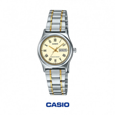 CASIO LTP-V006SG-9B Mujer | Bicolor, D&iacute;a y Fecha