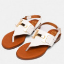OH MY SANDALS Sandalia con Tacón bajo en Piel 5860-HIELO