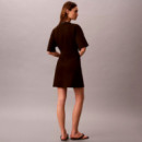 Vestido Camisero Drapeado de Punto Milano  CALVIN KLEIN