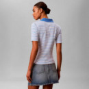 Polo Slim de Canalé a Rayas  CALVIN KLEIN