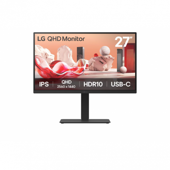 Monitor LG 27" QHD IPS Pivotable Regulable USB-C (27BA75QB-T)
