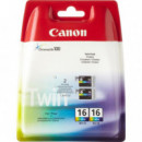 Tinta Canon BCI-16CL Color 199 Páginas Pack 2 (9818A002)