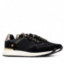 Xti Zapatilla en material textil 144206-NEGRO