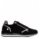 Xti Zapatilla suave de antelina 146368-NEGRO