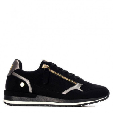 Xti Zapatilla suave de antelina 146368-NEGRO