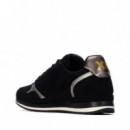 Xti Zapatilla suave de antelina 146368-NEGRO