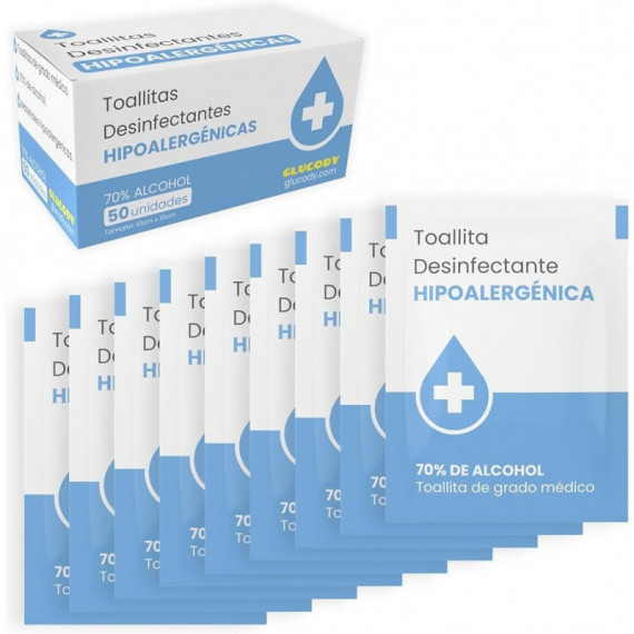 GLUCODY TOALLITAS DESINFECTANTES 50PZS 70% ALC