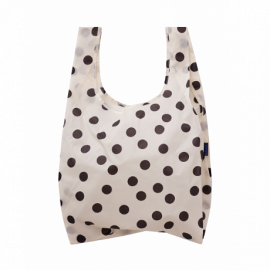 Bolsa BAGGU Est&aacute;ndar Reciclada Cream And Black Polka Dot