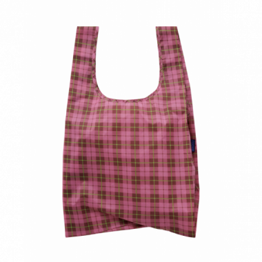 Bolsa BAGGU Est&aacute;ndar Reciclada Azalea Pink Tartan