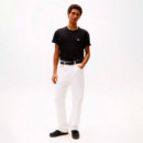 Camiseta de cuello redondo con parche tonal