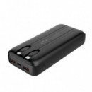 Power Bank CoolBox DP20 20000mAh con USB-C y Lightning Integrados, Carga Rápida 22.5W, Negra
