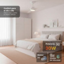 Ventilador de Techo Grunkel Skyeasy47 con Luz LED 18W y Mando a Distancia, 30W (47")