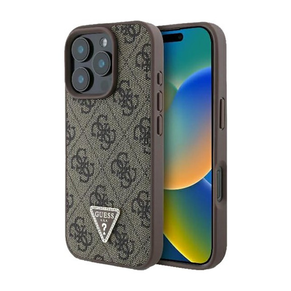 GUESS CARCASA TRIANGLE STRASS IPHONE 16 PRO MAX MARRON