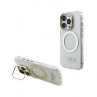 GUESS CARCASA MAGSAFE SOPORTE CAMARA IPHONE 15 PRO DORADO
