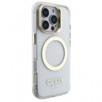 GUESS CARCASA MAGSAFE SOPORTE CAMARA IPHONE 15 PRO DORADO