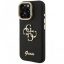 GUESS CARCASA GRAINED 4G SOPORTE CAMARA IPHONE 15 PRO NEGRO