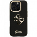 GUESS CARCASA GRAINED 4G SOPORTE CAMARA IPHONE 15 PRO NEGRO