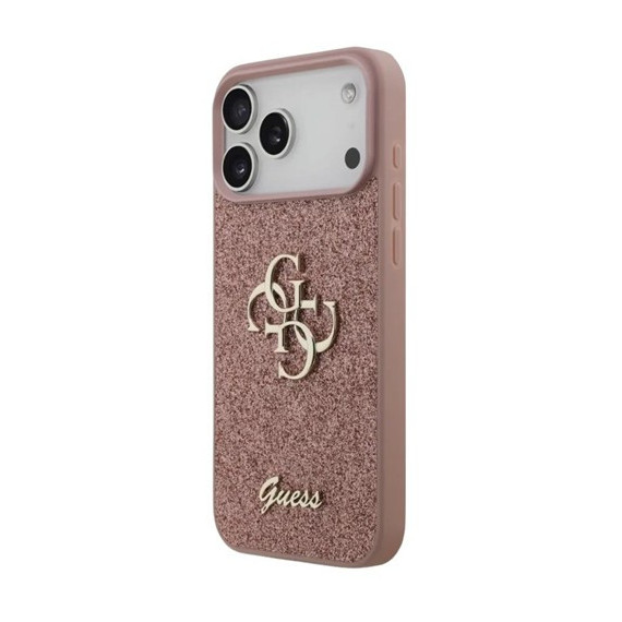 GUESS CARCASA GLITTER 4G IPHONE 17 PRO MAX ROSA