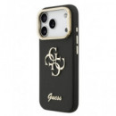 GUESS CARCASA GRAINED 4G SOPORTE CAMARA IPHONE 17 PRO MAX NEGRO